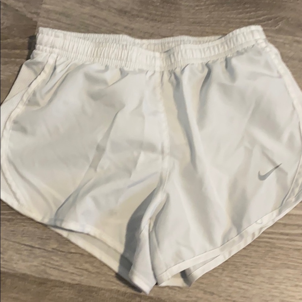 White nike athletic shorts